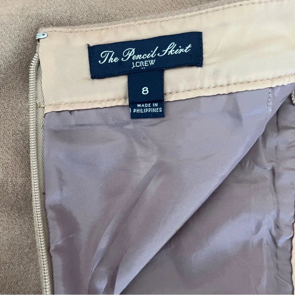 J. Crew Sz 8 Camel Pencil Skirt - Picture 5 of 7